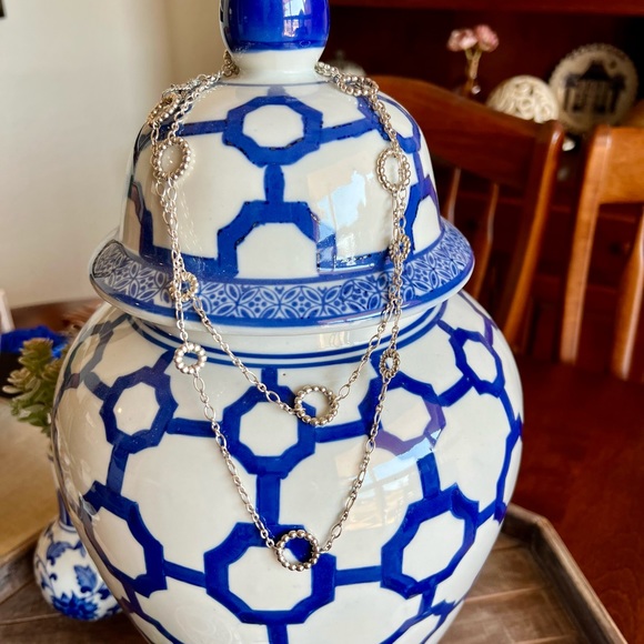 John Hardy Open Circle Stationed Long Chain Necklace in Sterling Silver - Picture 2 of 15